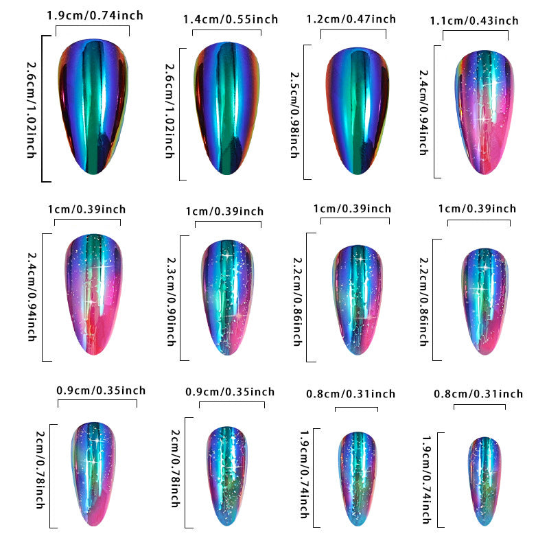 Colorful Dyeing Nail Art, Wearing Nail Art, Fake Nail Art
