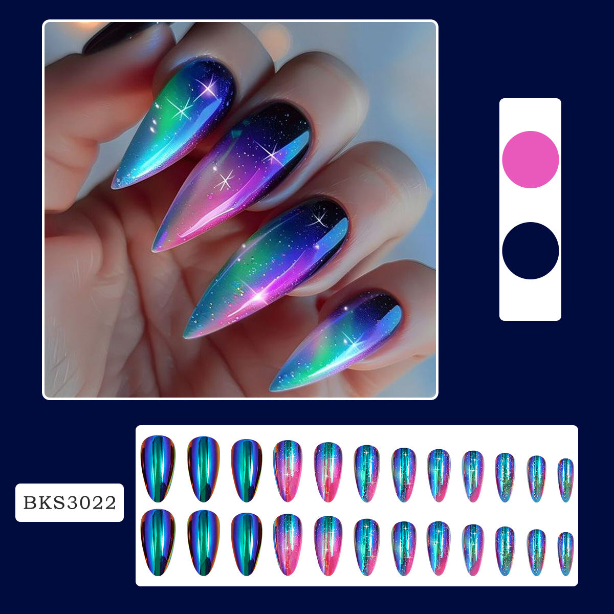 Colorful Dyeing Nail Art, Wearing Nail Art, Fake Nail Art