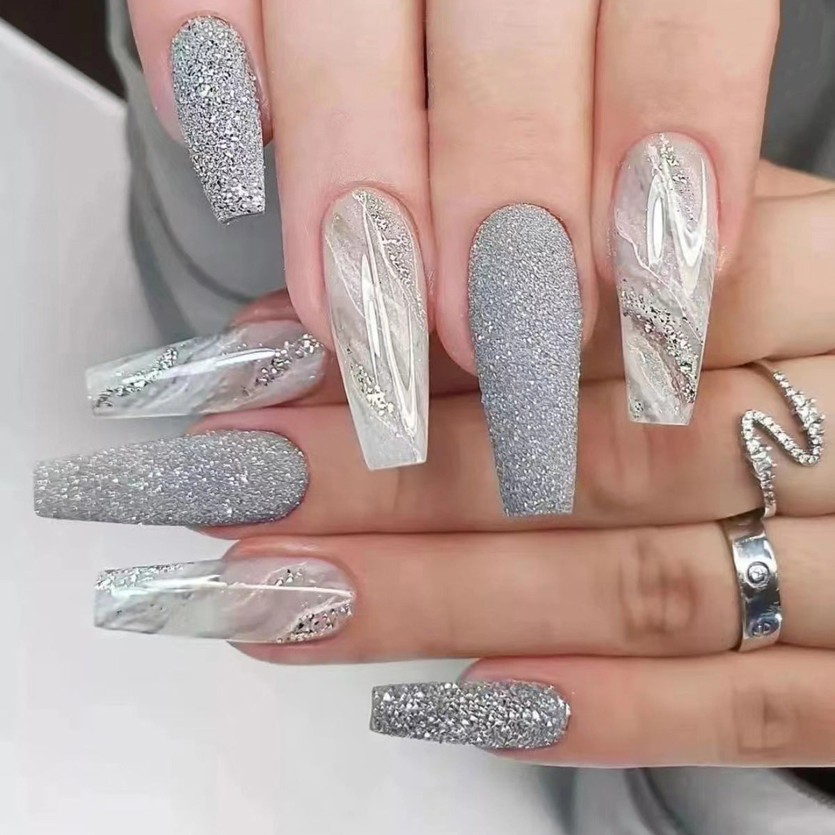 American shiny marble wearing armor and fake nails