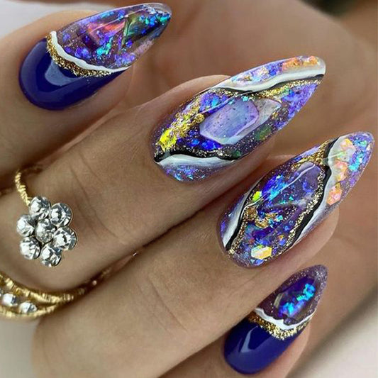 Blue Amber Pattern Wearing Armor, American Wearing Armor Sheet, Nail Art Sheet